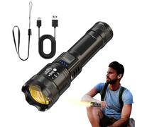 Generico LED Flashlight Rechargeable - Emergencies Flashlight - Zoomable Rechargeable Flash Lights Torch 3 Modes 250000 Waterproof for Camping