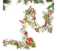 Genérico LED Greenery Garland - Garland Artificial Lighted Garland with Berries, Decorative Accent, Festive Home Decor | Table Stairs Porch Fireplace Farmhouse Indoor Outdoor Party Display