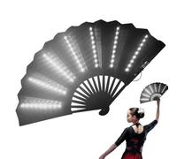 Genérico Led Handheld Fan, Folding Light Fan, Portable Accessory Rechargeable Travel Hand, for Festival Carnival Stage Bar Party Photography Concert Night Performance Glow Decor Tool 60cm