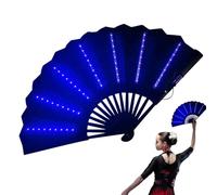 Genérico LED Handheld Fan - Large Folding Light-Up Fan With Battery, Disco Carnival Party Fans, Stage Performance Prop, Multipurpose Festival Folding Fans For Raves, Belly Dancing