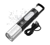 Genérico Led Handheld Flashlights - Small Flashlights Powerful with Hook for Hiking | Type-C Rechargeable Long Beam Pocket Led Torch Rechargeable for Reading Traveling Fishing Camping