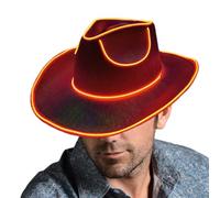 Genérico LED Light Up Cowboy Hat 37cm Glow Party Headwear Battery Operated | Colorful LED Rim With Flash Modes For Western Themed Parties And Festivals. Great For Costumes, Concerts, And Fun Events.