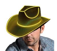 Genérico LED Light Up Cowboy Hat 37cm Glow Party Headwear Battery Operated | Colorful LED Rim With Flash Modes For Western Themed Parties And Festivals. Great For Costumes, Concerts, And Fun Events.