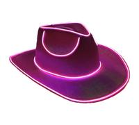 Genérico LED Light Up Cowboy Hat 37cm Glow Party Headwear Battery Operated | Colorful LED Rim With Flash Modes For Western Themed Parties And Festivals. Great For Costumes, Concerts, And Fun Events.