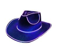 Genérico LED Light Up Cowboy Hat For Women Men Halloween Costume Accessories LED Western Cowgirl Hats Sparkly Cowboy Hats For Party 37x33x13cm