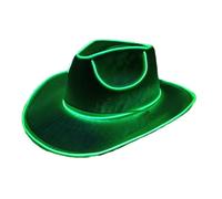 Genérico LED Light Up Cowboy Hat For Women Men Halloween Costume Accessories LED Western Cowgirl Hats Sparkly Cowboy Hats For Party 37x33x13cm