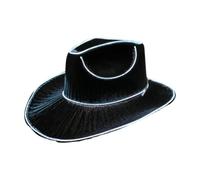 Genérico LED Light Up Cowboy Hat For Women Men Halloween Costume Accessories LED Western Cowgirl Hats Sparkly Cowboy Hats For Party 37x33x13cm
