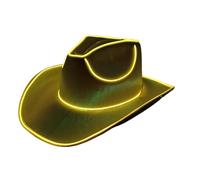 Genérico LED Light Up Cowboy Hat For Women Men Halloween Costume Accessories LED Western Cowgirl Hats Sparkly Cowboy Hats For Party 37x33x13cm