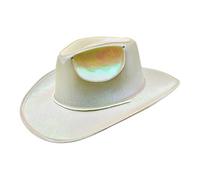 Genérico LED Light Up Cowboy Hat For Women Men Halloween Costume Accessories LED Western Cowgirl Hats Sparkly Cowboy Hats For Party 37x33x13cm