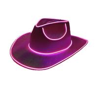 Genérico LED Light Up Cowboy Hat For Women Men Halloween Costume Accessories LED Western Cowgirl Hats Sparkly Cowboy Hats For Party 37x33x13cm