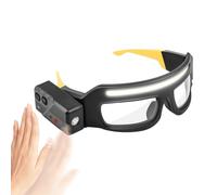 Genérico LED Lighted Safety Goggles - Rechargeable Type-C Night Vision Eye Shield, Anti Fog Riding Eyewear, Waterproof Outdoor Headlamp Glass, Resistant Adventure Gear, Dustproof Work Lens | For Men