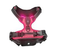 Genérico Led Luminous Dog Harness No Pull Adjustable Rechargeable Pet Vest Small Medium Large Dogs Outdoor Walking Supplies(Pink,L)