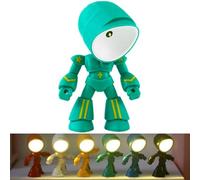 Genérico LED Mini Night Light Robot - Lonely Robot Cartoon Cute Robot Design, Companion Table Light for Bedroom Desk Home Mood Decor (Green)