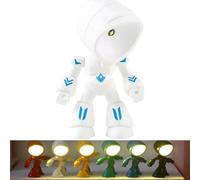 Genérico LED Mini Night Light Robot - Lonely Robot Cartoon Cute Robot Design, Companion Table Light for Bedroom Desk Home Mood Decor (White)
