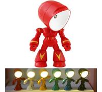 Genérico LED Mini Night Light Robot - Lonely Robot Cartoon Cute Robot Design, Companion Table Light for Bedroom Desk Home Mood Decor (Red)