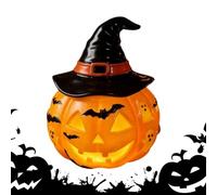 Genérico LED Pumpkin Lantern - Resin Halloween Decor | USB Charging Statue