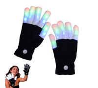 Genérico LED Rave Glove, 7 Colors LED Rave Gloves, for Teen and Adult Light Shows, Parties, Music Festivals, and Gatherings (Black-2)