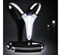 Genérico LED Recargable USB Luz de Correr, Chaleco de Luz Elástico Ajustable Para Correr Senderismo o Ciclismo En La Después, Amarillo/