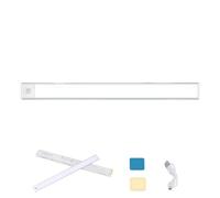 Genérico Led Rechargeable Motion Sensor Under Cabinet Lights,Rechargeable Motion Sensor Led Lights,Magnetic Under Cabinet Lighting, 3 Color Temperature, For Pantry, Walls (silver,40cm)