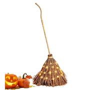Genérico LED Witch Broom, Rustic Battery Powered Halloween Decor