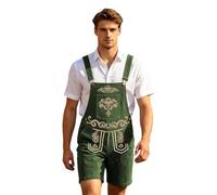 Genérico Lederhosen Oktoberfest Hombre Mono tradicional para Trachten Pantalón Disfraz Traditional Bávaro Traje Lederhose la Fete de la Cerveza Disfraz Adulto Carnaval, verde oscuro, XXL