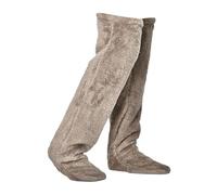 Genérico Leeope Goose down Knee Socks for Christmas, Winter Warm Long Fuzzy Thigh High Socks,Plush Knee High Sock (Light Coffee)