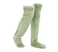 Genérico Leeope Goose down Knee Socks for Christmas, Winter Warm Long Fuzzy Thigh High Socks,Plush Knee High Sock (Green)