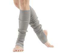Genérico Leg Warmers For Women Dance & Yoga | Open Toe & Heel Dance Socks | Eighty’s 80s Ribbed Party Socks | Warm Sports Socks (Silver, One Size)