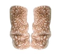 Genérico Leg Warmers for Women - Fuzzy Brown Boot Covers for Winter | Elastic Soft Knit with Cute Deer Print, Ankle Warmers, Christmas Cosplay Outfit Accessory, Skirt and Dress Layering