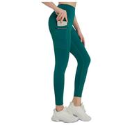 Genérico Leggings a Vita Alta Pantaloni da Yoga con Tasche Leggings per Donna Collant a Prova di Squat da Allenamento (Green, L)