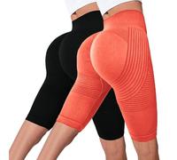 Genérico Leggings Anticeluliticos Mujer Cortos Push Up Mayas Deportivas Cintura Alta Elástico Pantalones Opaco Scrunch Butt Leggings para Yoga Running Fitness,Leggins Cortos Deportivos Mujer 2026