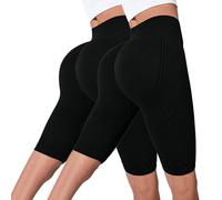 Genérico Leggings Anticeluliticos Mujer Cortos Push Up Mayas Deportivas Cintura Alta Elástico Pantalones Opaco Scrunch Butt Leggings para Yoga Running Fitness,Leggins Cortos Deportivos Mujer 2026