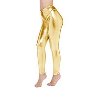 Genérico Leggings de Cuero Delgado para Mujer con Diseño de Interés y Elasticidad Superior para una Silueta Atractiva (Yellow, XL)