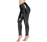 Genérico Leggings de Cuero Delgado para Mujer con Diseño de Interés y Elasticidad Superior para una Silueta Atractiva (Black, M)