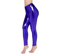 Genérico Leggings de Cuero Delgado para Mujer con Diseño de Interés y Elasticidad Superior para una Silueta Atractiva (Blue, L)