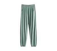 Genérico Leggings de piel sintética para mujer en verano, puede ser holgado, de gran tamaño, pantalones de bolsillo, pantalones sueltos de piernas anchas para mujer, pantalones de casa vaqueros