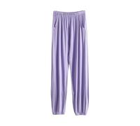 Genérico Leggings de piel sintética para mujer en verano, puede ser holgado, de gran tamaño, pantalones de bolsillo, pantalones sueltos de piernas anchas para mujer, pantalones de casa vaqueros