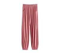 Genérico Leggings de piel sintética para mujer en verano, puede ser holgado, de gran tamaño, pantalones de bolsillo, pantalones sueltos de piernas anchas para mujer, pantalones de casa vaqueros