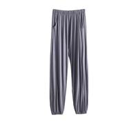 Genérico Leggings de piel sintética para mujer en verano, puede ser holgado, de gran tamaño, pantalones de bolsillo, pantalones sueltos de piernas anchas para mujer, pantalones de casa vaqueros