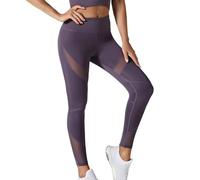 Genérico Leggings Deportivos Mujer Mesh Mallas Elásticos para Deporte Running Gym Yoga Leggins con 4 Insertos de Malla Funcional, Corte Clásico, Pantalones de Deporte, Cintura Elástica