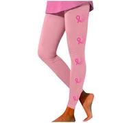 Genérico Leggings Haute pour Femmes, Pantalons de Yoga Extensibles et Confortables quotidien, imprimés pour le mois de sensibilisation Cancer du Sein (L)