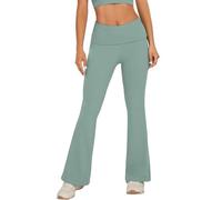 Genérico Leggings Mujer Casual, Mallas Yoga Mujer Cintura Alta,Pantalones De Yoga De Pierna Ancha Leggings Acampanados De Entrenamiento con Corte Acampanado Modernos De Cintura Alta Y con Pliegues