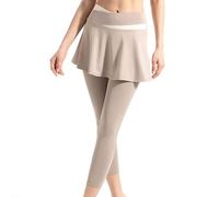 Genérico Leggings Mujer Gym Push Up, Mallas Termicas Deporte Mujer,Falda De Tenis Y Yoga Leggings De Cintura Alta Pantalones 2 En 1 Ropa Deportiva para Tenis Y