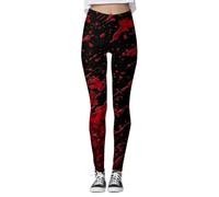 Genérico Leggings Mujer - Leggings de Yoga con Estampado de Salpicaduras de Sangre de Halloween para Fitness, Pantalones Deportivos elásticos y cómodos Que absorben la Humedad, Ideales para Gimnasio