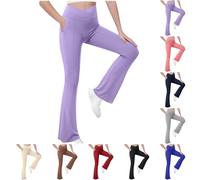 Genérico Leggings Niñas Pantalones Acampanados Cintura Alta Mallas Deportiva Elástica Legging con Bolsillos Cómodos Suave Transpirable Ropa Infantiles para Baile Casual Escuela, 7-15 Años