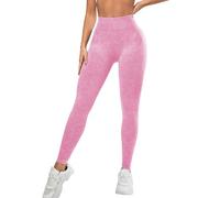 Genérico Leggings Push Up Mujer - Leggings Leggings de Yoga de Cintura Alta para Mujer de canalé y sin Costuras para Entrenamiento y Entrenamiento (S)