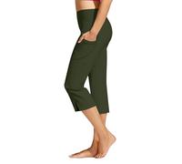 Genérico Leggings Running Mujer - Pantalones Capri Mujer Cintura Alta Entrenamiento Yoga Leggings Bolsillos Corte Recto Ajustados Ideales Gimnasio Uso Diario Vacaciones