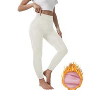 Genérico Leggins Deportivos Mujer - Leggins Deporte Mujer Pantalones térmicos de Invierno con Forro Polar de Cintura Alta para Actividades al Aire Libre en climas fríos (White XXL)