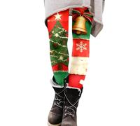 Genérico Leggins Deportivos Mujer Navidad Estampado De Estrellas Navideñas Y Árboles para Yoga Leggins Mujer Navidad Suaves Y Flexibles para Usar En Posadas Navideñas