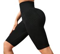 Genérico Leggins Vivacuerpo 3D Anticelulitico,Viva Cuerpo Anticelulitis Leggings Mujer Push Up, Vivacuerpofit Plumi Celulitis Compresión 3D Leggin, Mallas Cortas de Mujer para Yoga (01 Negro, XL)